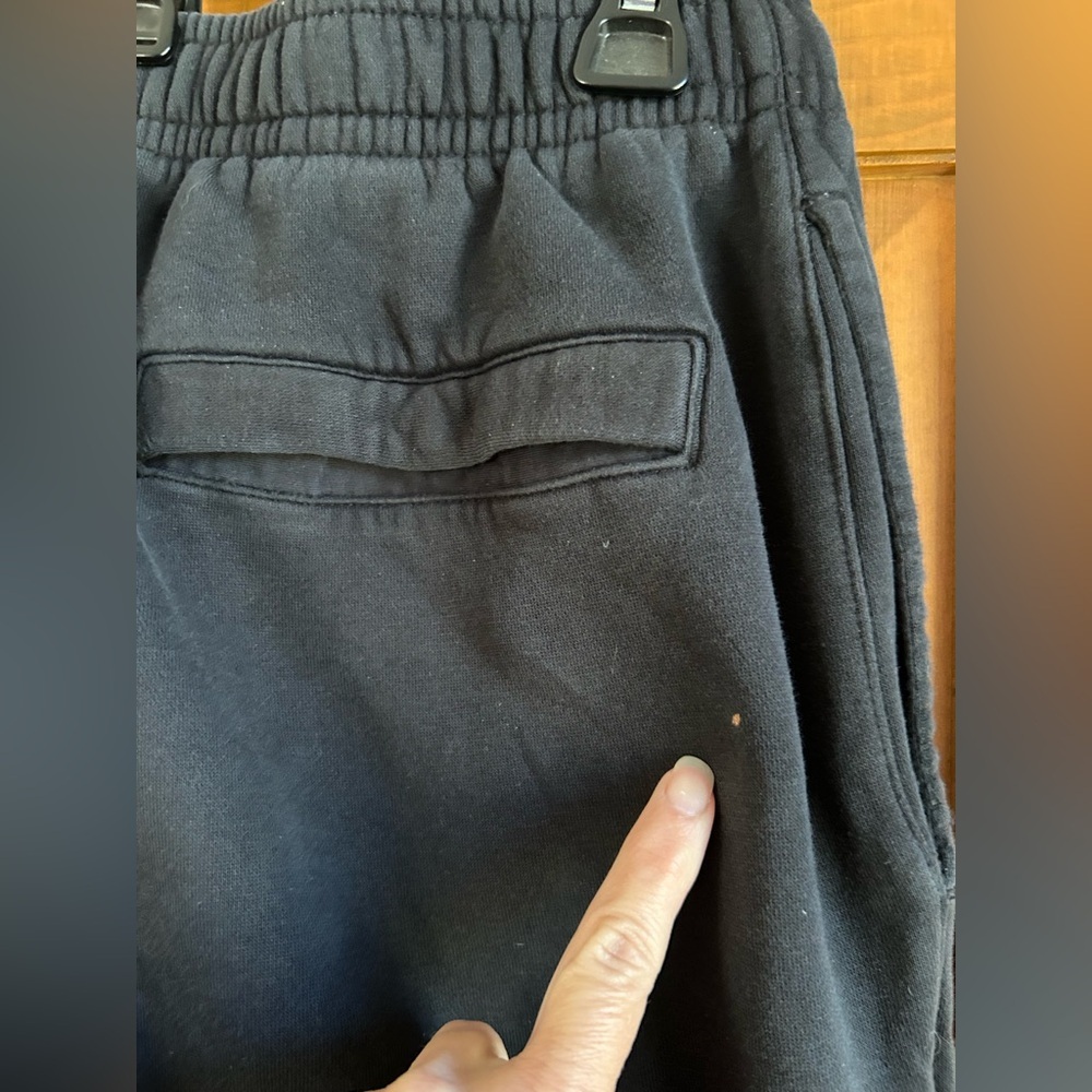 Nike Black Joggers w White Logo, size Medium, back & side pockets - Picture 4 of 5